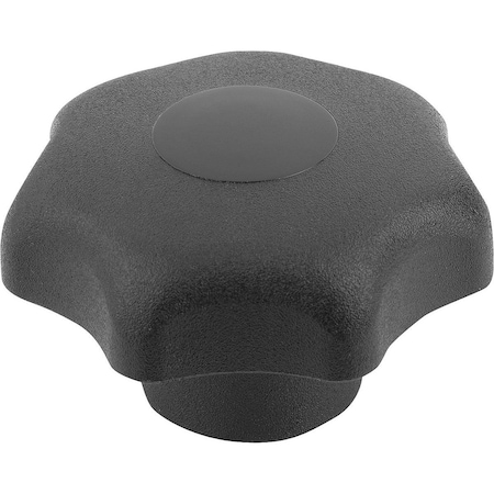 Kipp Star Grip Similar To DIN6336 With Hexagon Socket, D1=32 Sw=8, Form:S, Thermoplastic Black, Cap:Black K0155.808